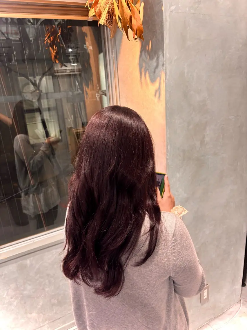 ロング カラー ブラウンカラー ピンクカラー 川口 夏歩のヘアスタイル