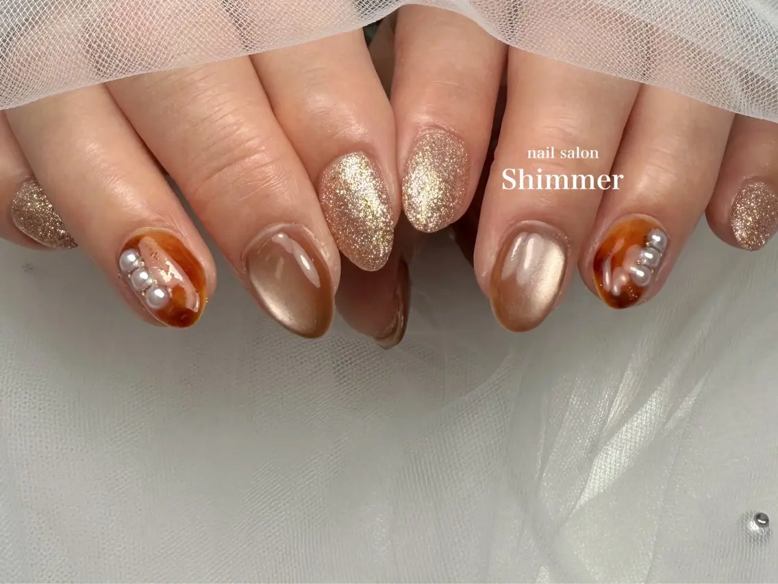 ネイル ハンドネイル Shimmer Risaのネイルデザイン