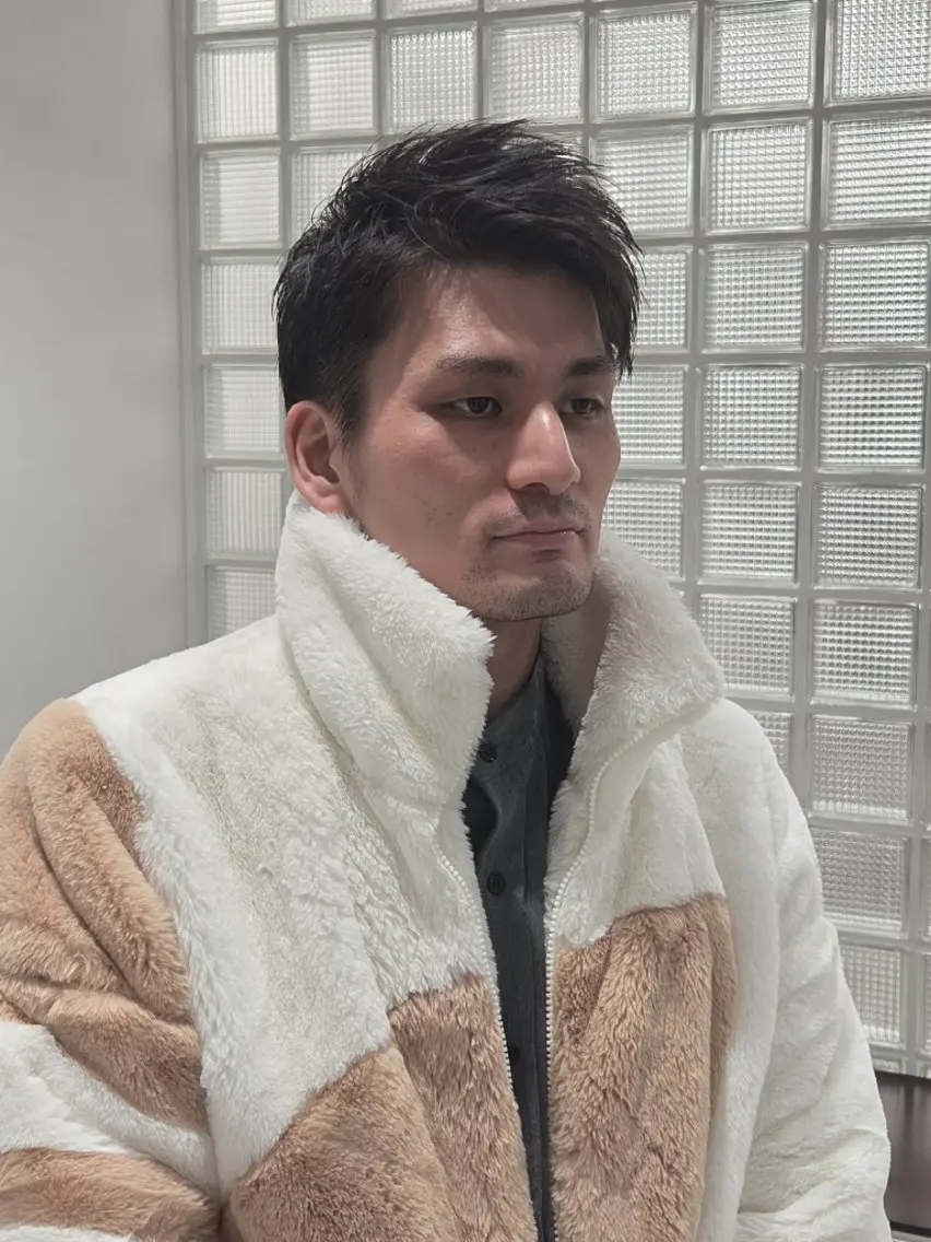 ショート メンズ ビジネス センターパート メンズパーマ メンズショート 刈り上げ カット ヘッドスパ ヨクト/当日直前✨ 予約大歓迎🙆♀️のヘアスタイル