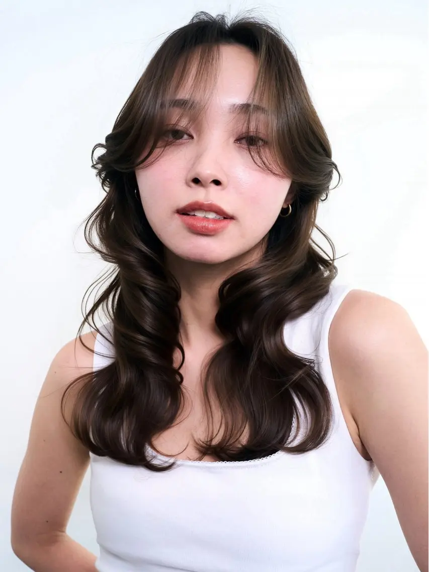 ミディアム ヘアカラー トリートメント 骨格補正 レイヤー🌸さくらのヘアスタイル