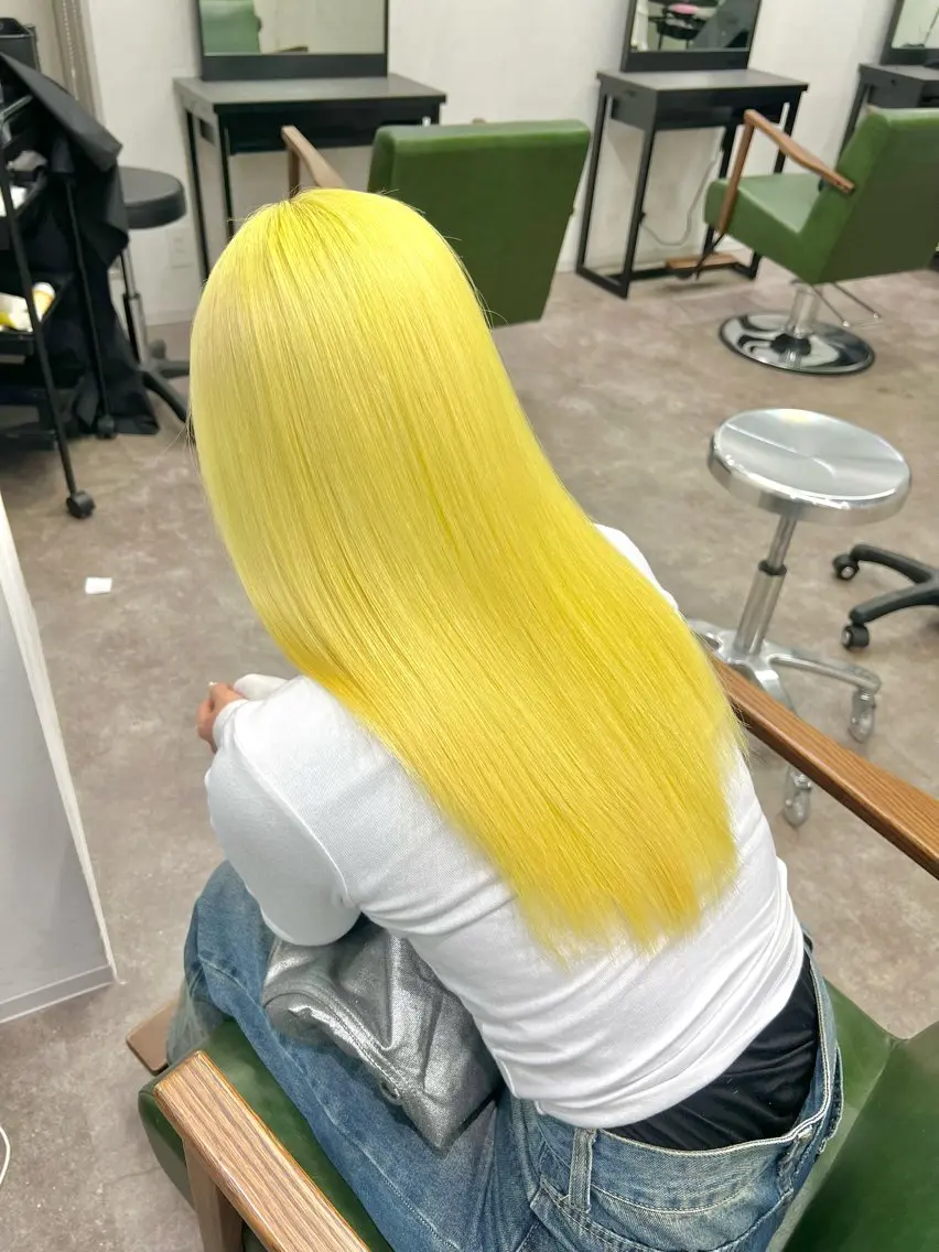 セミロング イエローカラー ヘアカラー トリートメント 原宿/ブリーチ特化/ RYUTOのヘアスタイル