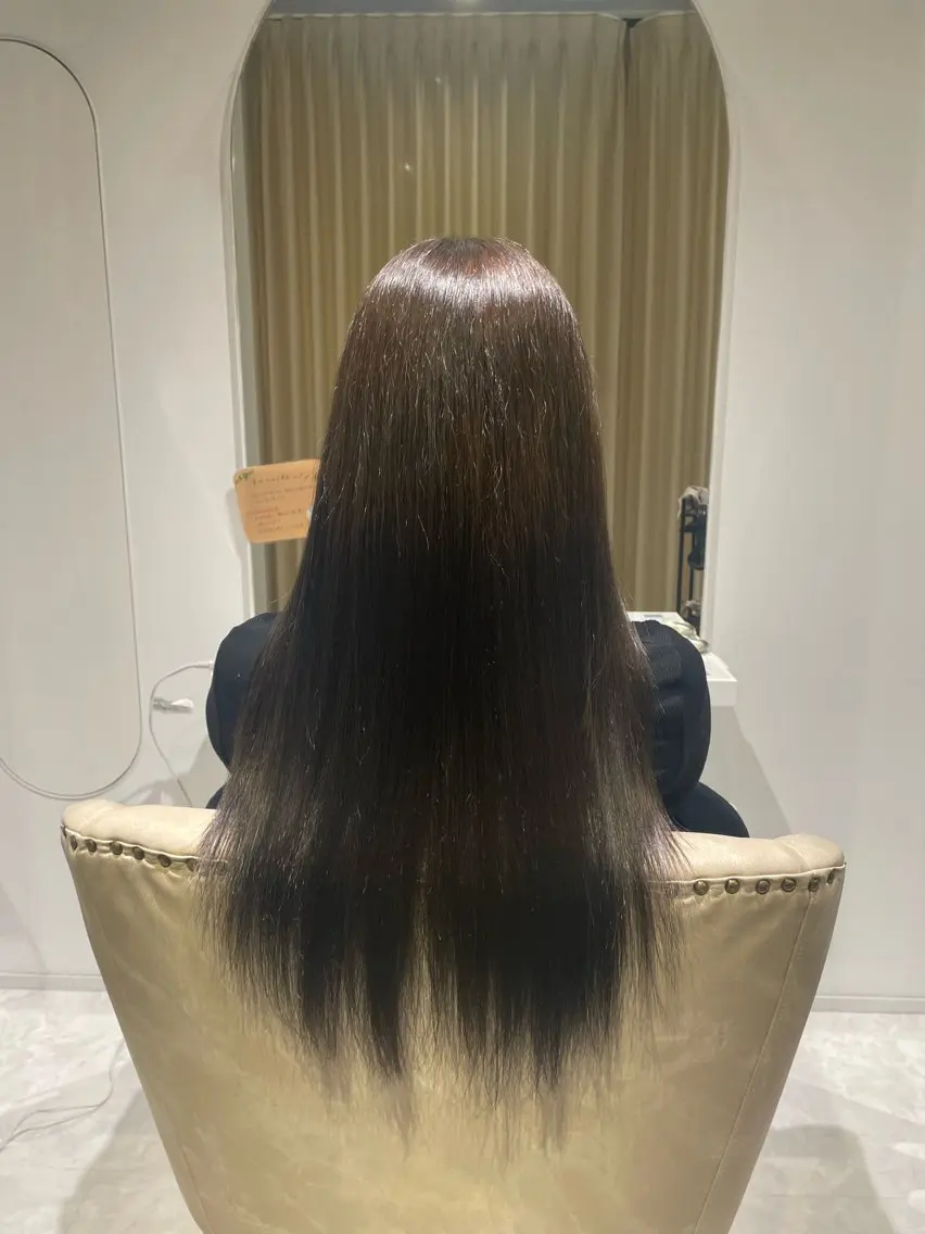 ロング カラー ブラウンカラー 透明感カラー オリーブブラウン 向 康希のヘアスタイル