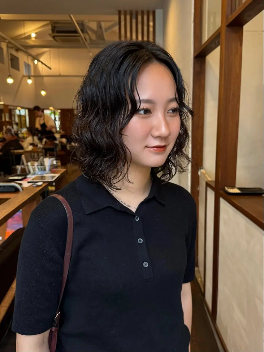 ミディアム パーマ カット パーマ MOK大阪梅田店 Asahiのヘアスタイル