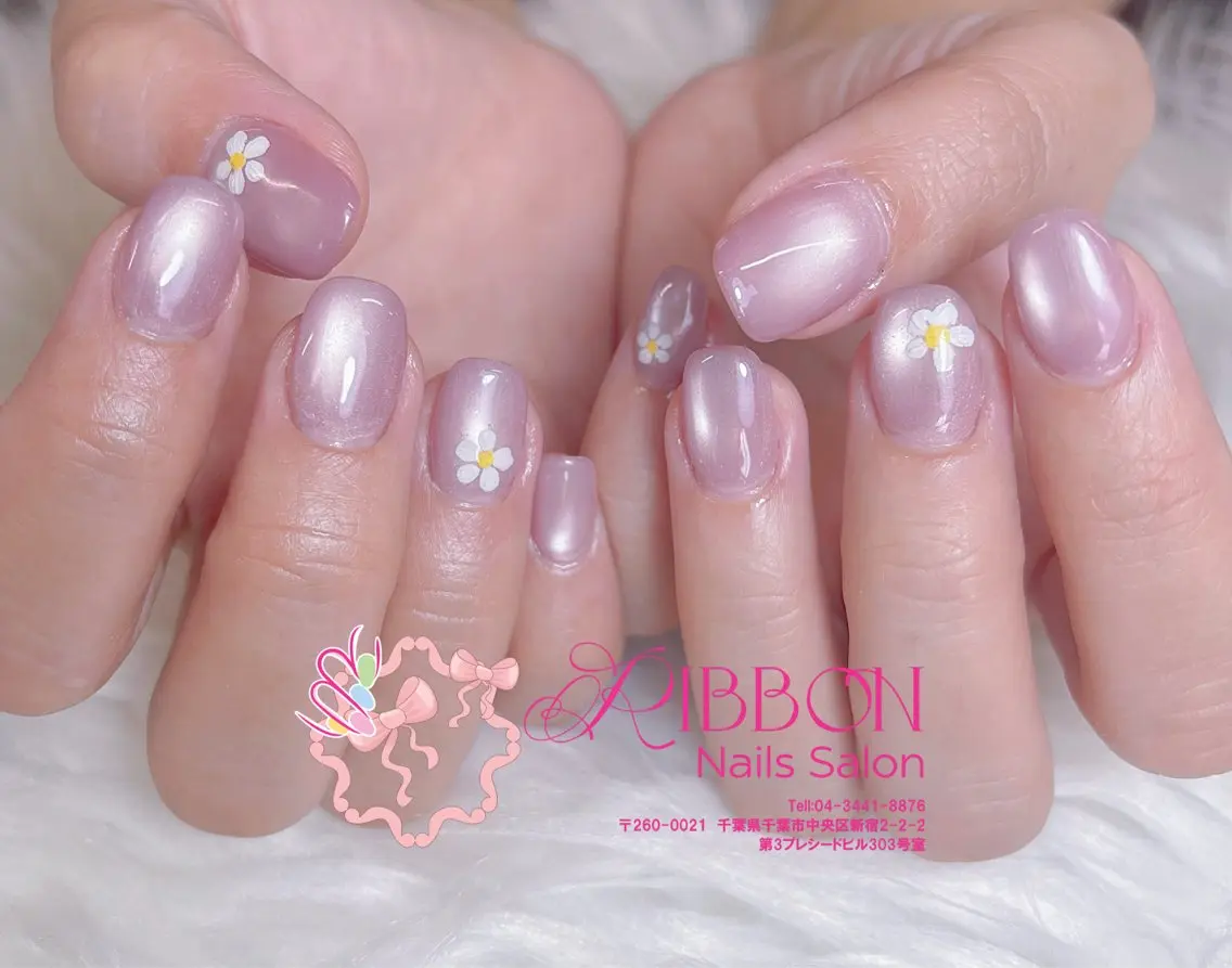 ネイル フットネイル フレンチネイル ジェルネイル マグネットネイル 持ち込み ハンドネイル Ribbonnail salonのネイルデザイン