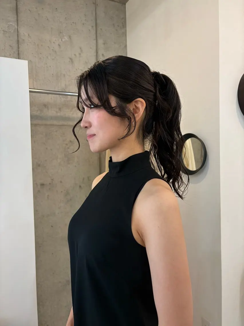 セミロング ヘアアレンジ ヘアセット eri kinjoのヘアスタイル