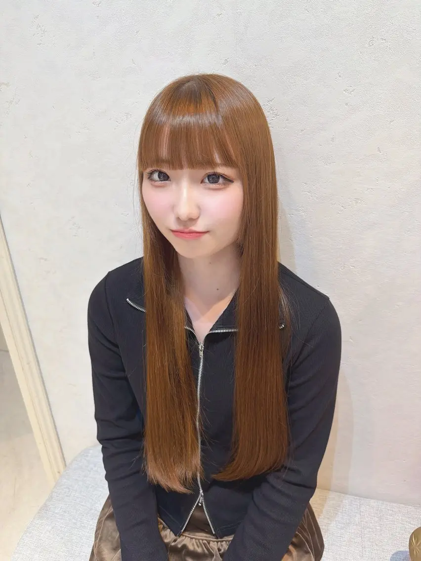 ロング カラー ブラウンカラー キャラメルブラウン ヘアカラー ハイトーン/アレンジ かなで⊹ ࣪ ˖⟡のヘアスタイル