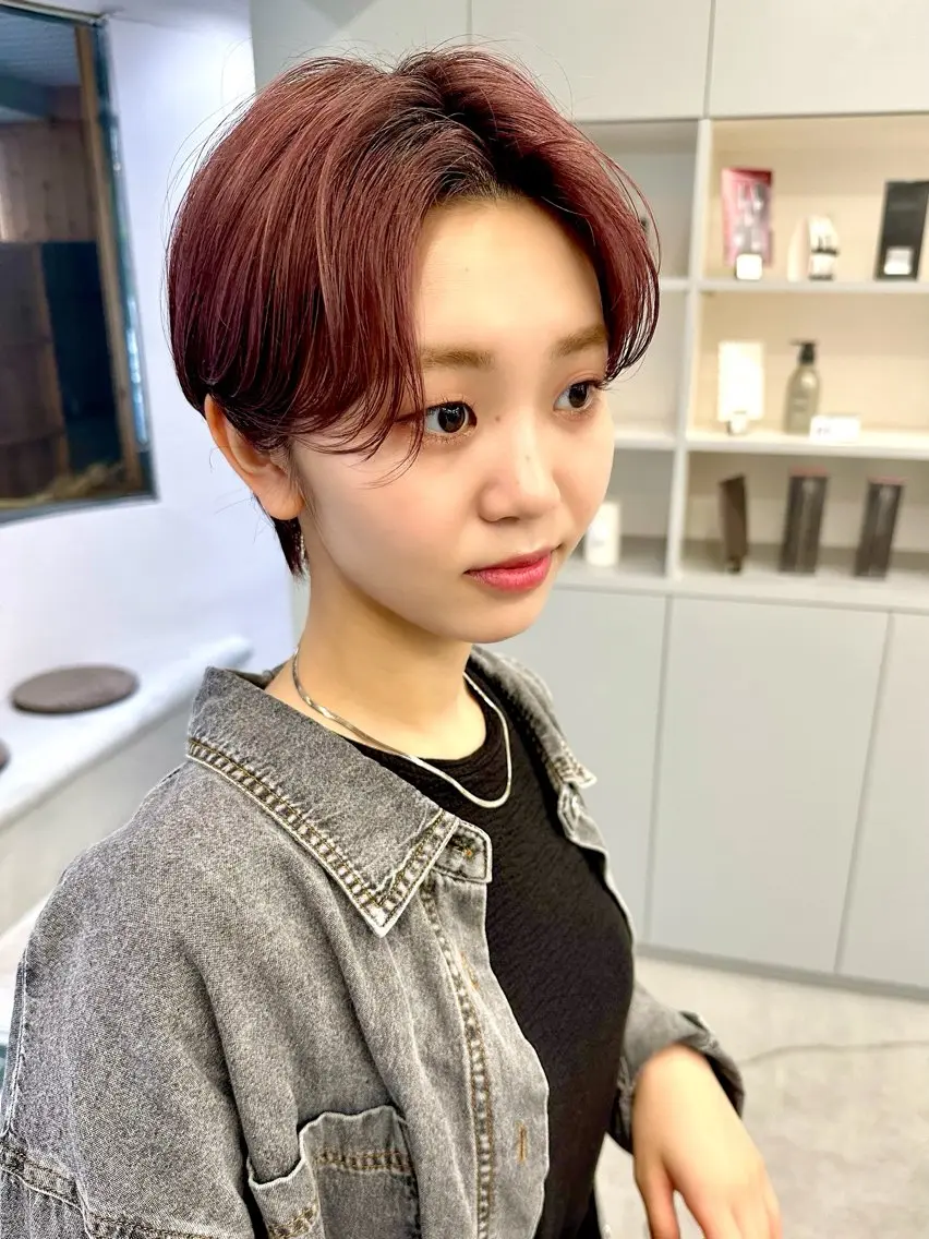 ショート カット ヘアカラー 骨格診断で絶対可愛い ✨丸みショート✨凌弥のヘアスタイル