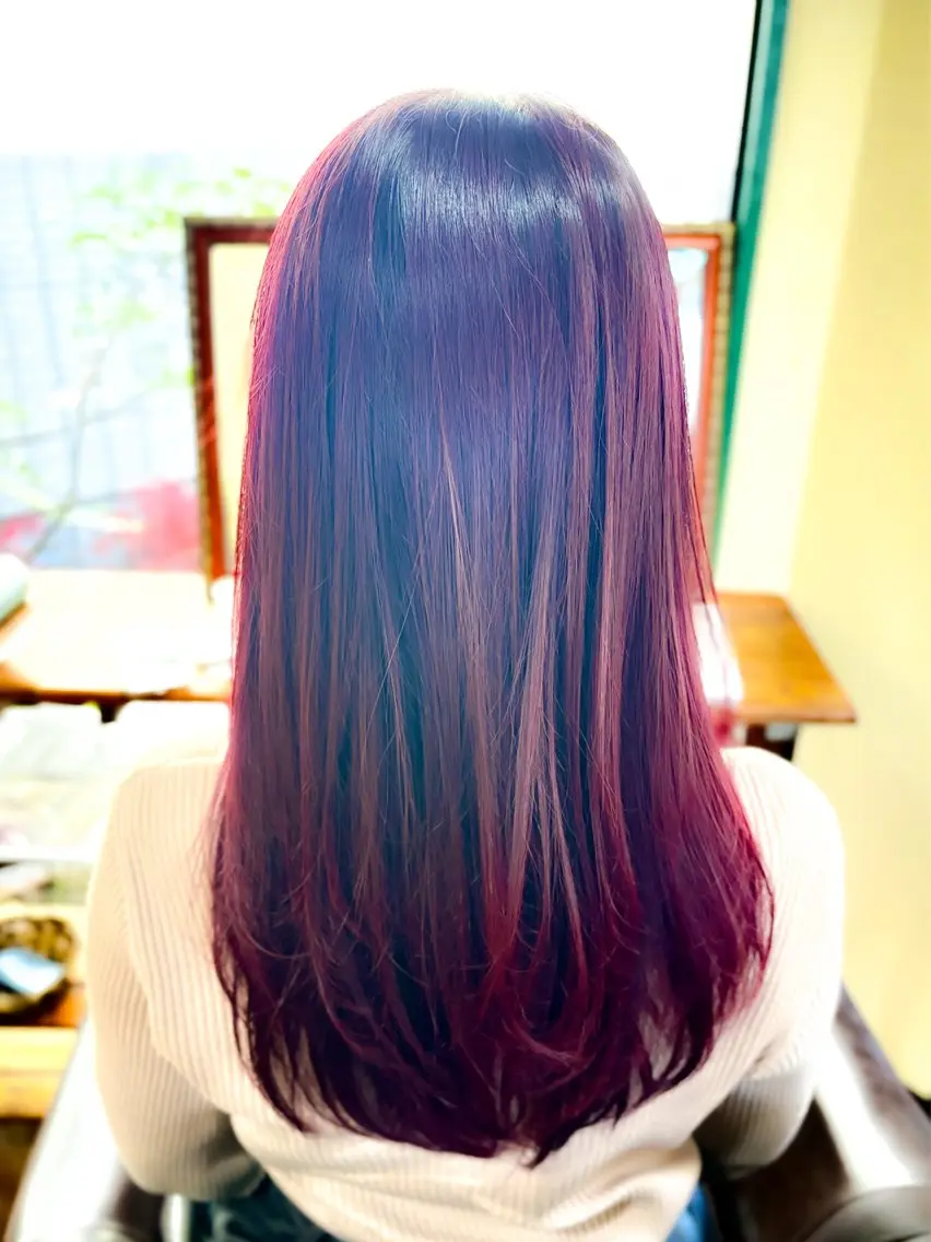 ロング カット ヘアカラー . kanokoのヘアスタイル