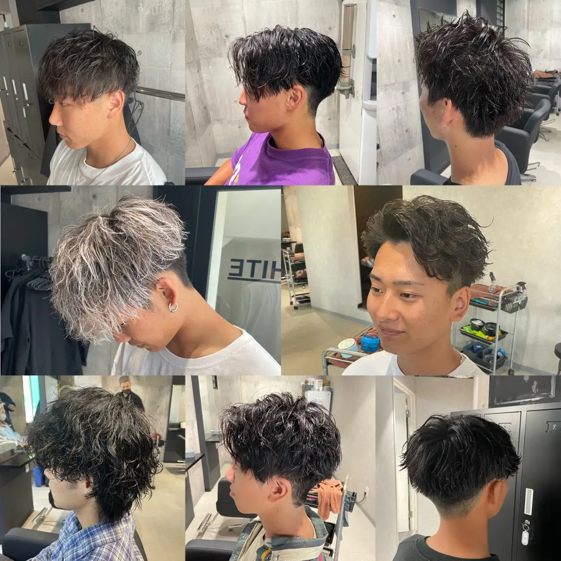 ショート カラー パーマ ヘアアレンジ メンズ メンズパーマ _WHITE / KENTOのヘアスタイル