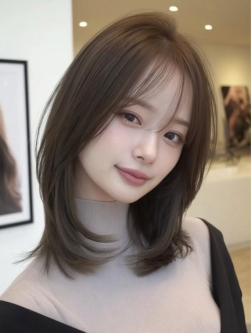 ミディアム 髪質改善 カット ヘアカラー 🤍千葉 晴心/髪質改善🤍のヘアスタイル