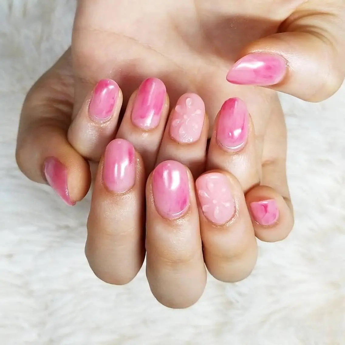 ネイル アートネイル フラワーネイル ニュアンスネイル ピンク 個人サロン saltnailのネイルデザイン