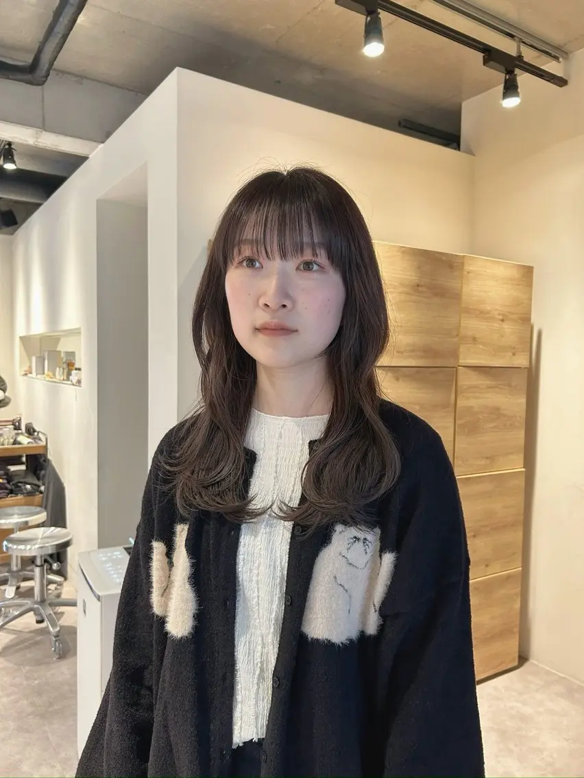 セミロング カラー 似合わせカット カット ヘアカラー トリートメント 葉月/ボブ/ 透明感カラー／中目黒のヘアスタイル