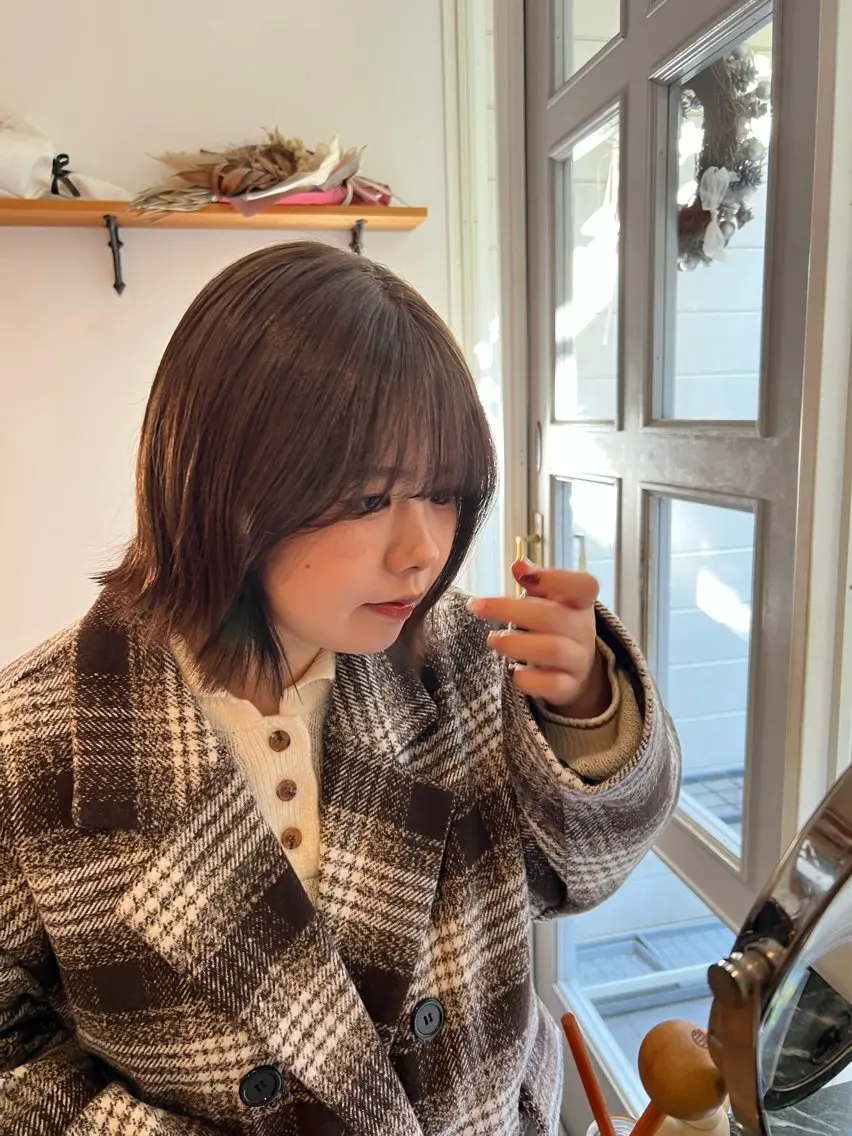 ミディアム カラー ヘアカラー ミディアムレイヤー/ 艶カラー🎀　emiのヘアスタイル