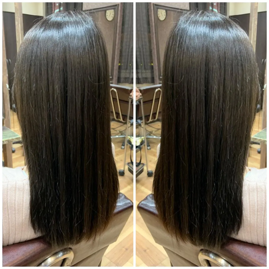 ロング ヘアカラー トリートメント 髪質改善🩵艶髪 ストレート🩵山口のヘアスタイル