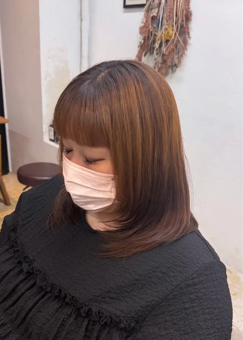 ミディアム 杉本 麗のヘアスタイル