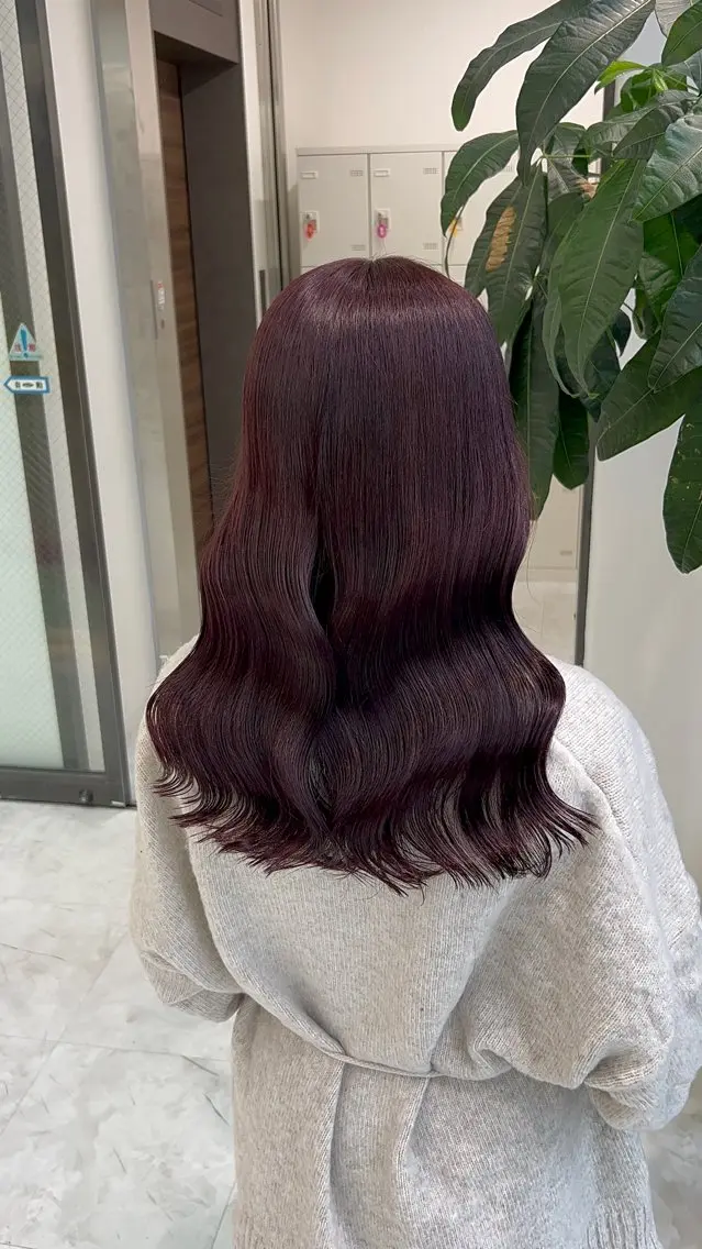 セミロング カラー ブリーチ ブラウンカラー ラベンダーカラー ラベンダーブラウン ブリーチなしカラー ヘアカラー ブリーチなしの達人 🌈KAITOのヘアスタイル