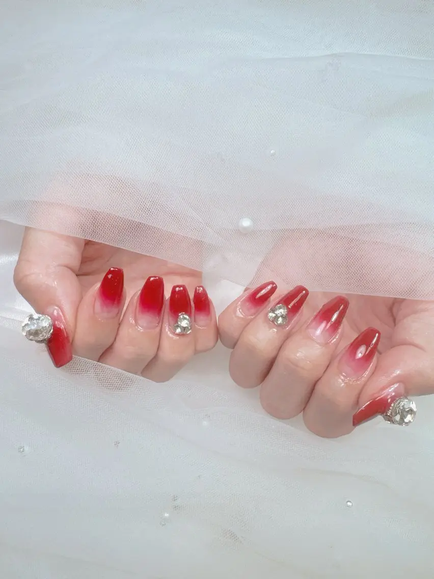 ネイル アートネイル フレンチネイル ジェルネイル ガラスフレンチ マグネットネイル ハンドネイル Queeens nailのネイルデザイン