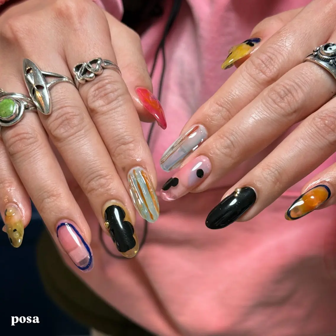 ネイル アートネイル 持ち込み ニュアンスネイル シンプルネイル ハンドネイル posa nail モエミのネイルデザイン
