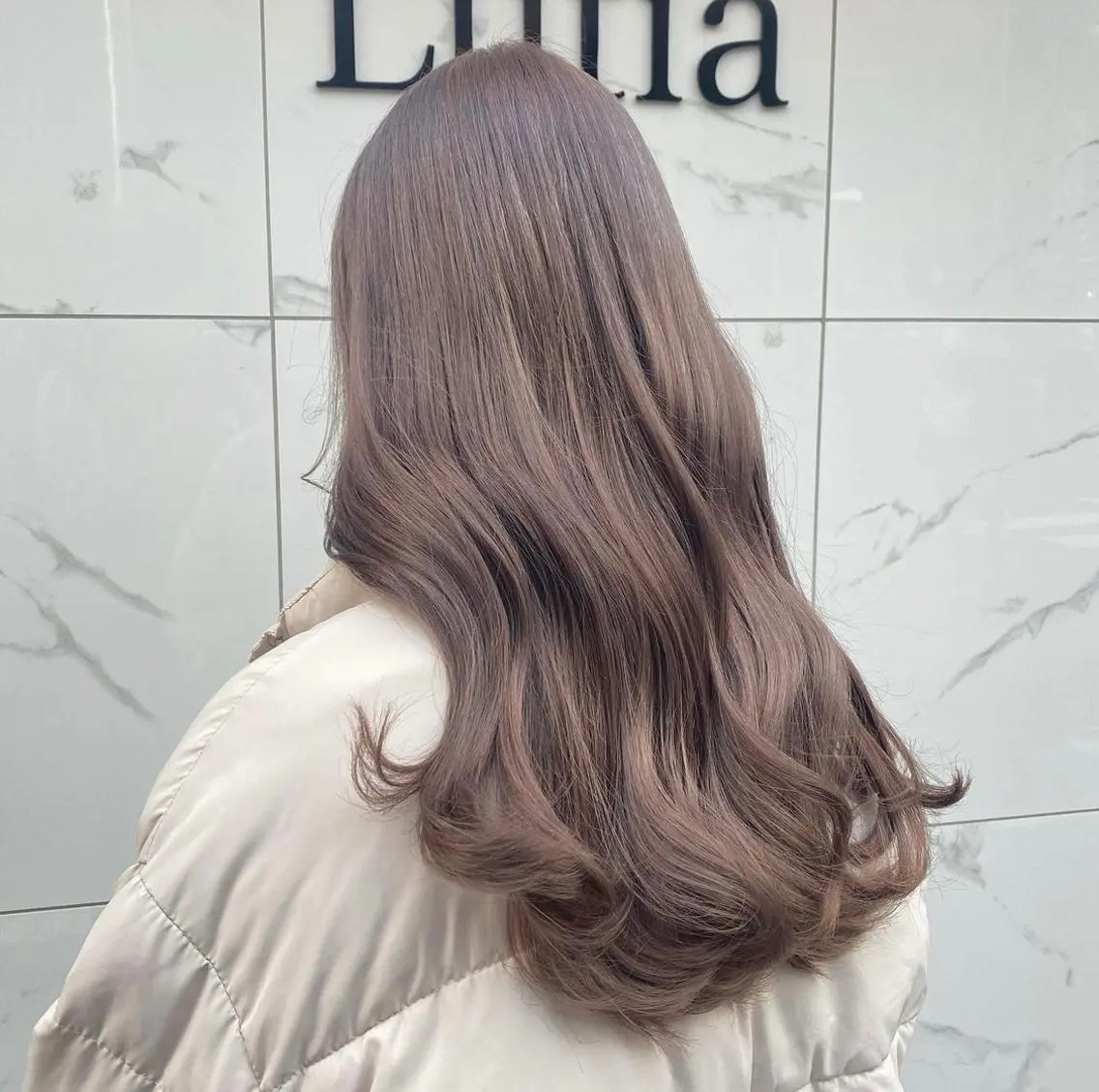 ロング カラー ヘアアレンジ 透明感カラー ダブルカラー 新宿⌇韓国風ヘア ⌇透明感カラーのヘアスタイル