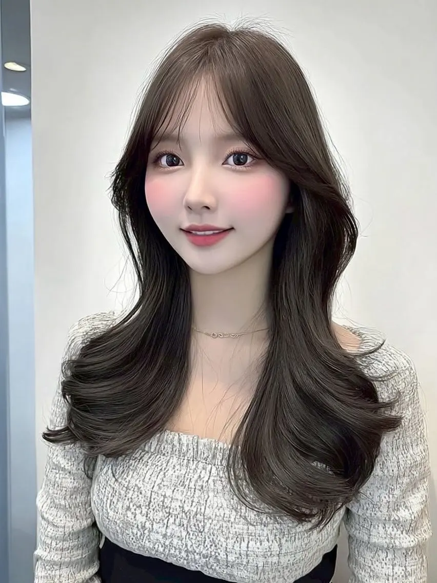 ロング カラー カット ヘアカラー トリートメント ✂️垢抜け/トレンド レイヤー/韓国/IRのヘアスタイル