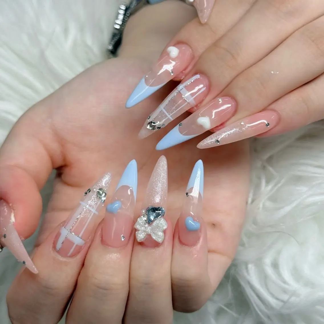 ネイル フットネイル フレンチネイル グラデーション 韓国ネイル ロングネイル Hani Nail Salonのネイルデザイン