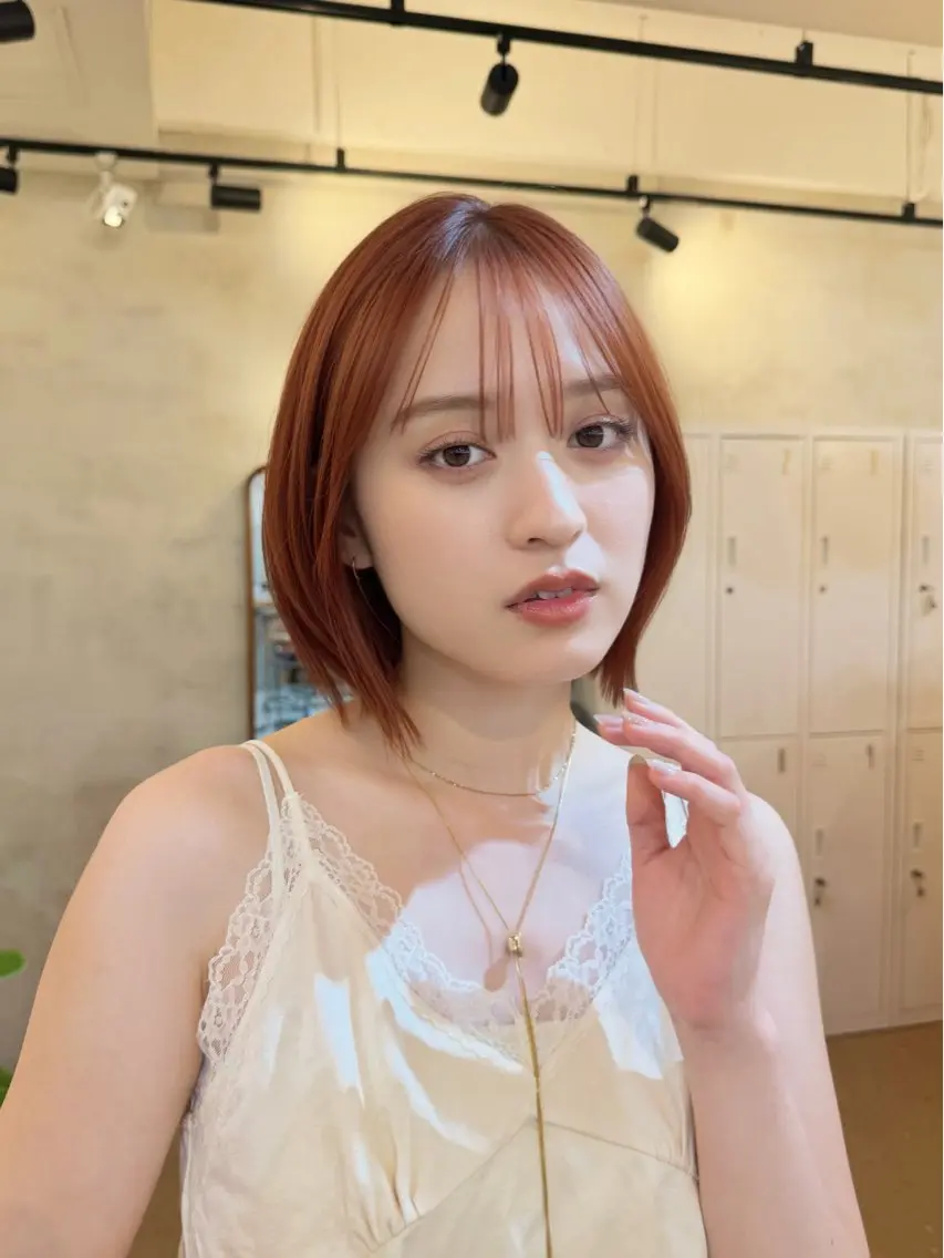 ショート 🧡ボブ/うる艶カラ ー🩵　さくら🌸のヘアスタイル
