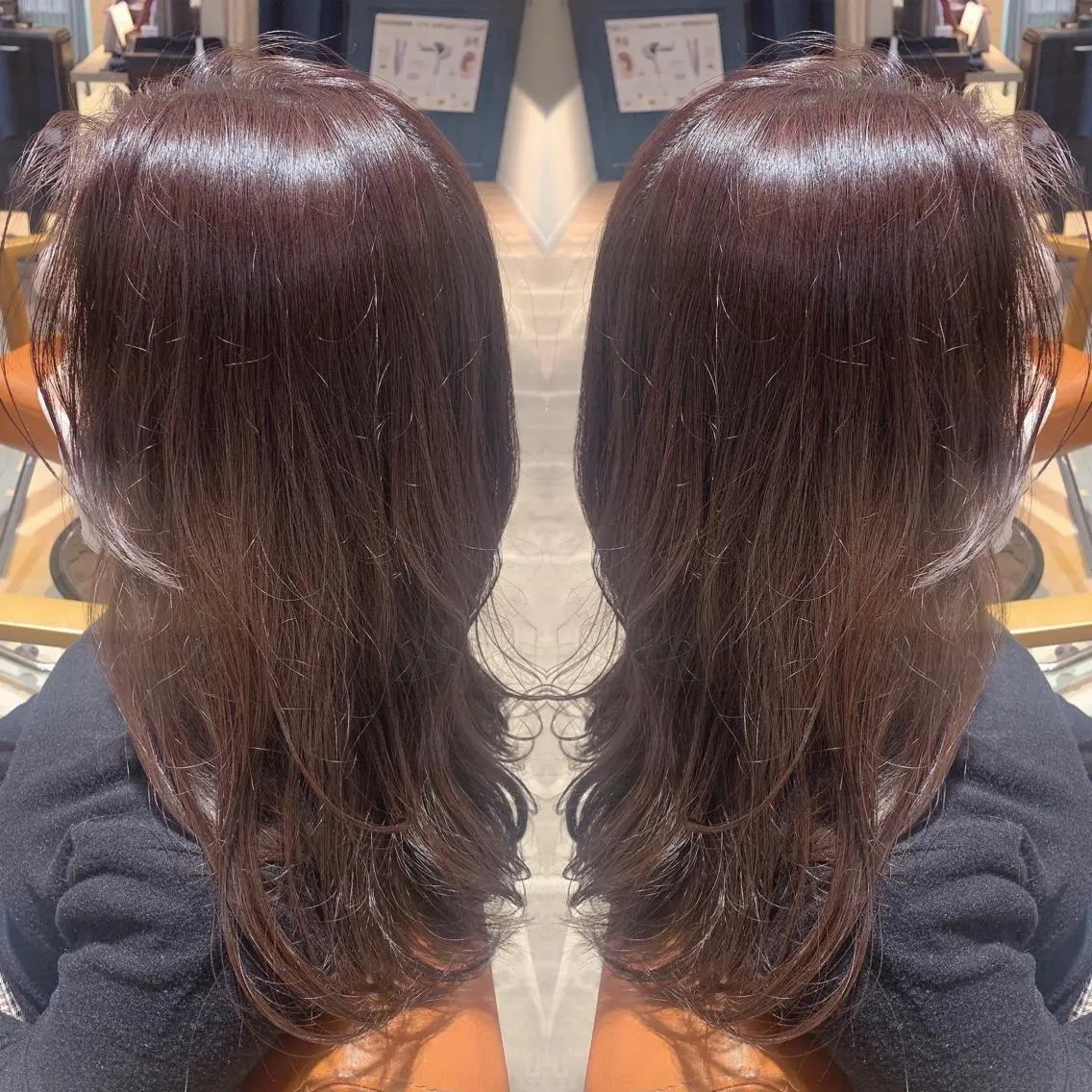 ロング カラー ベージュカラー パープルカラー 韓国🇰🇷 ✂︎hair 内田愛のヘアスタイル
