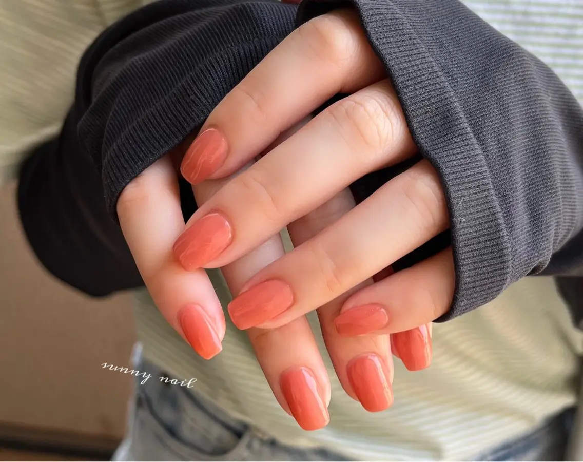 ネイル ジェルネイル ワンカラーネイル パラジェル sunny nailのネイルデザイン