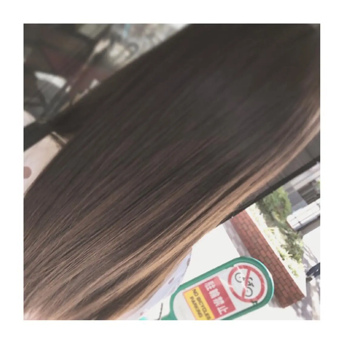 ロング カラー ベージュカラー シアーベージュ 小國 綾かのヘアスタイル