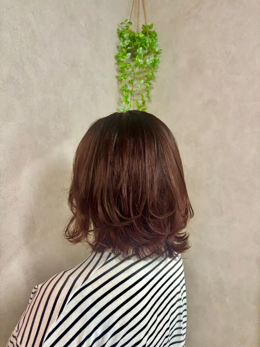 ミディアム カラー ブラウンカラー ピンクカラー ヘアカラー 塩島 彩織 🎀✩⡱のヘアスタイル