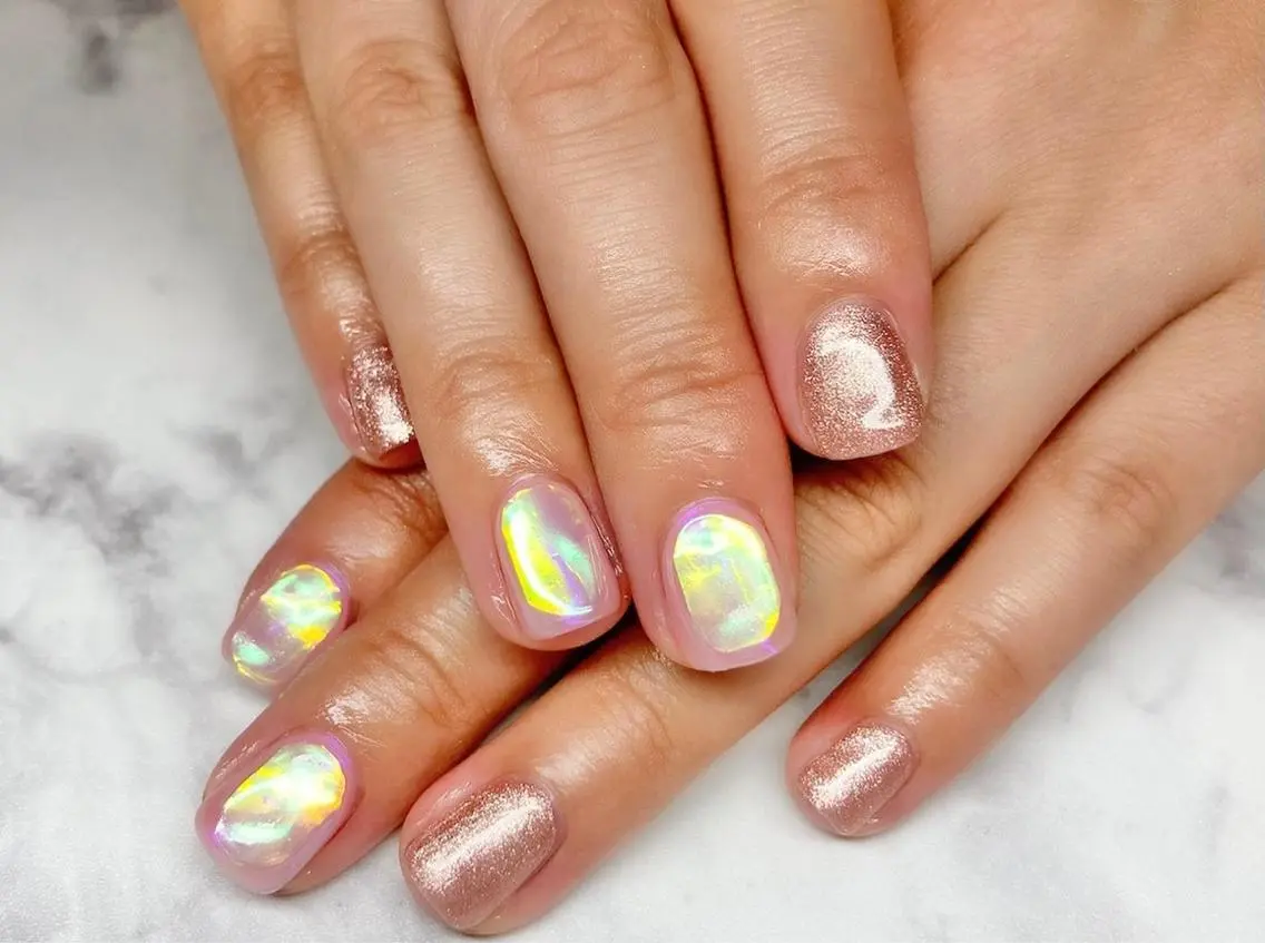 ネイル ジェルネイル 氷ネイル・うるうるネイル ニュアンスネイル パラジェル Nail&eye Belire 新宿のネイルデザイン