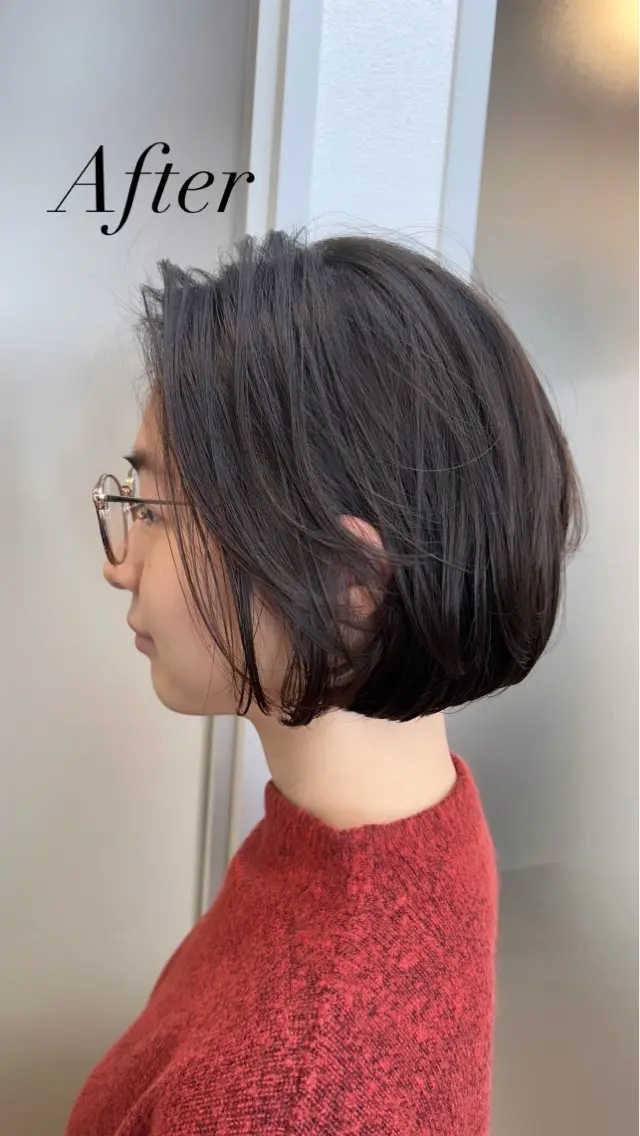 ショート カラー 顔周りレイヤー/ボブ 銀座✨中野まさひろのヘアスタイル