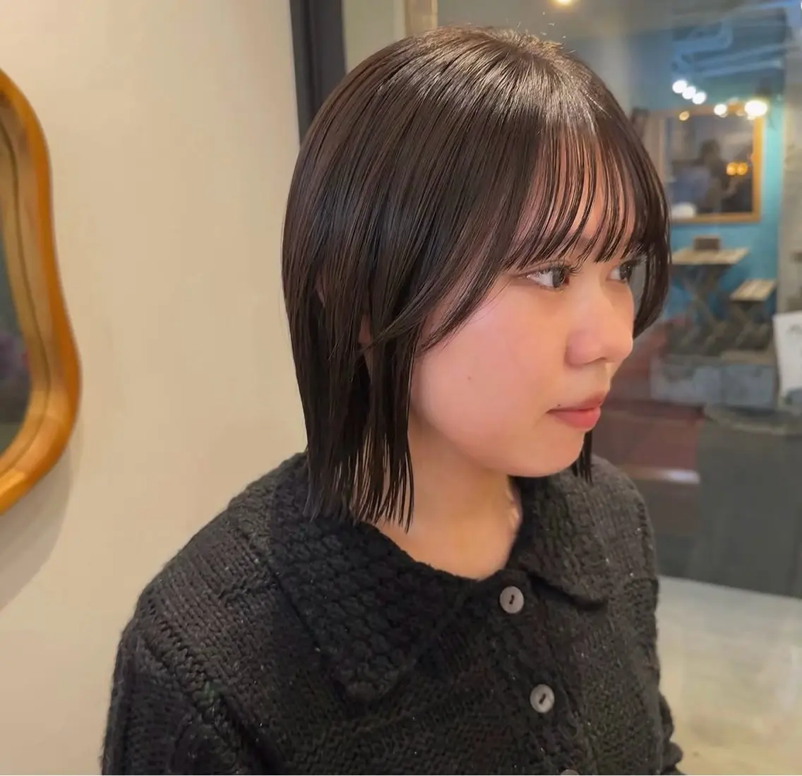 ミディアム カット momona english okのヘアスタイル