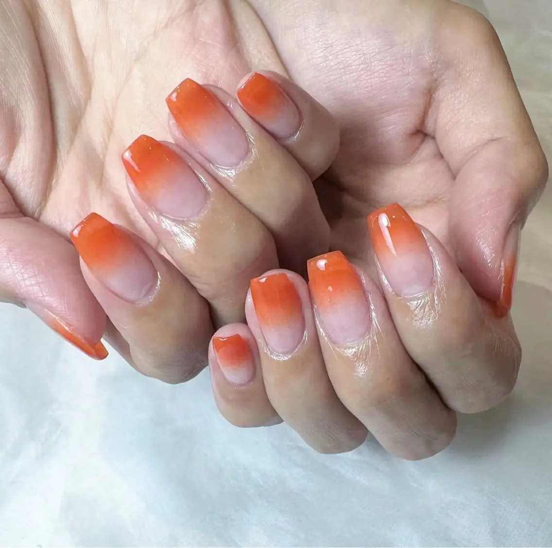 ネイル グラデーション オレンジ yate' narumiのネイルデザイン