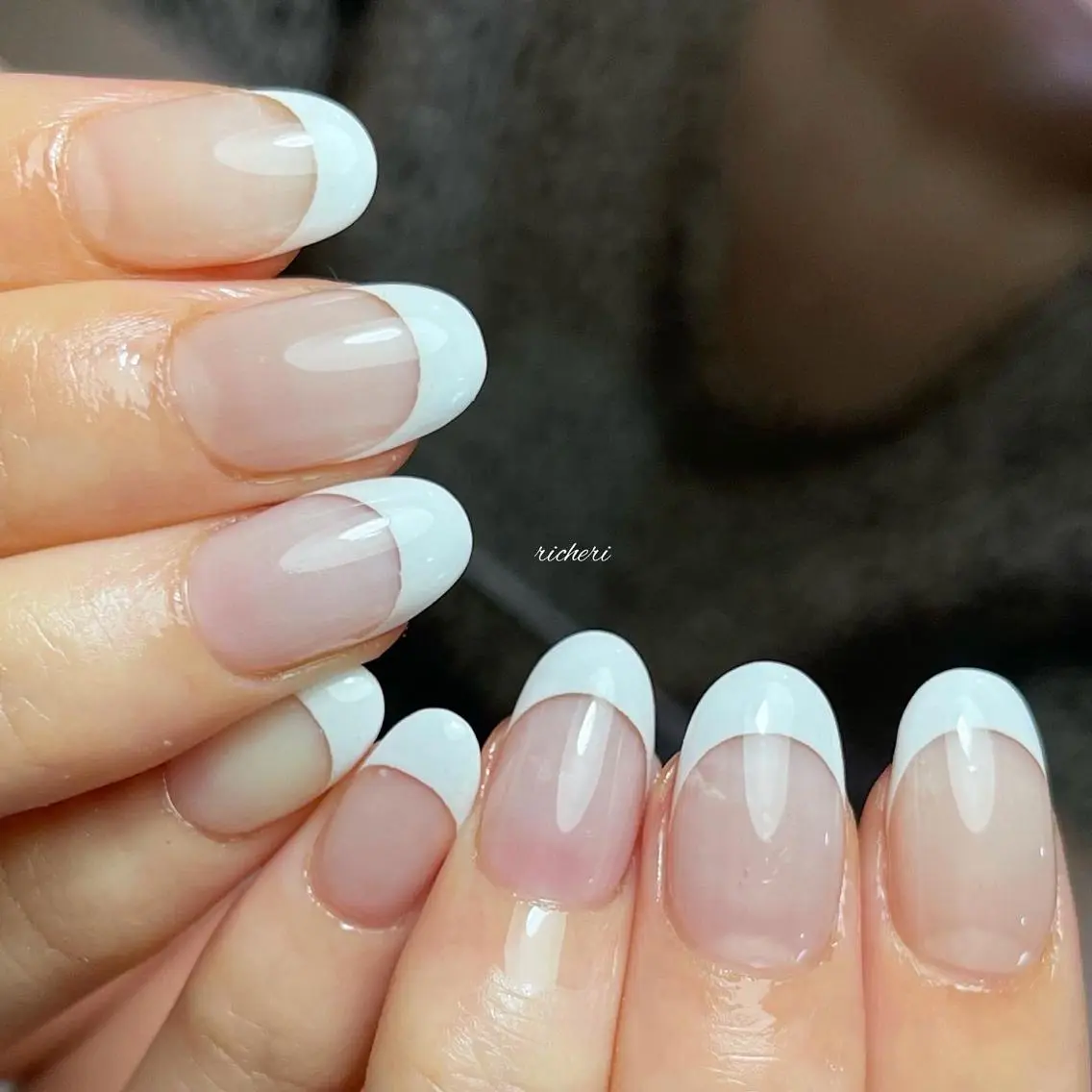 ミディアム ネイル 韓国風ヘア アートネイル フットネイル フレンチネイル ジェルネイル richeri beautyのその他イメージ