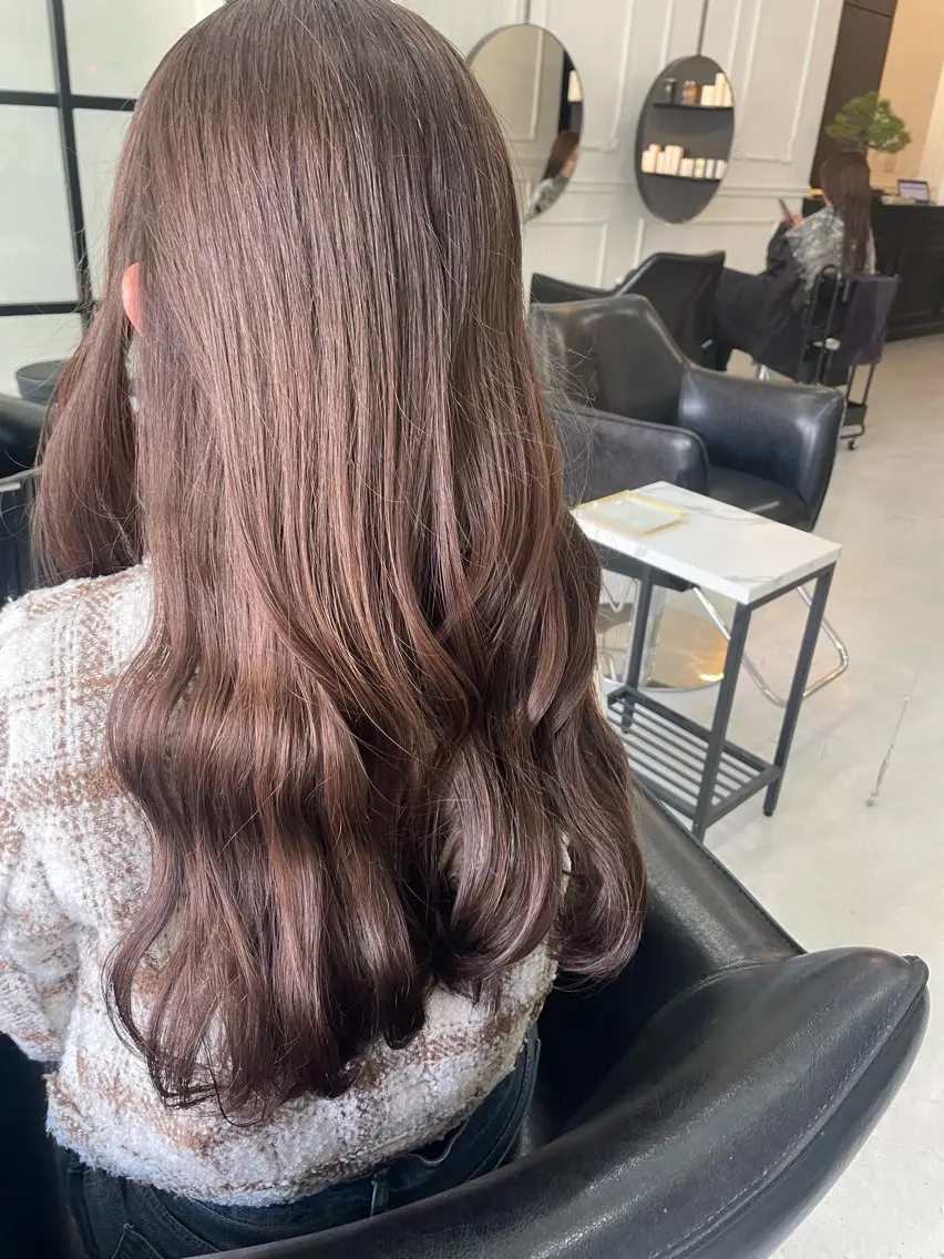 ロング チョコレートブラウン ヘアカラー MaisonHALU さくらのヘアスタイル