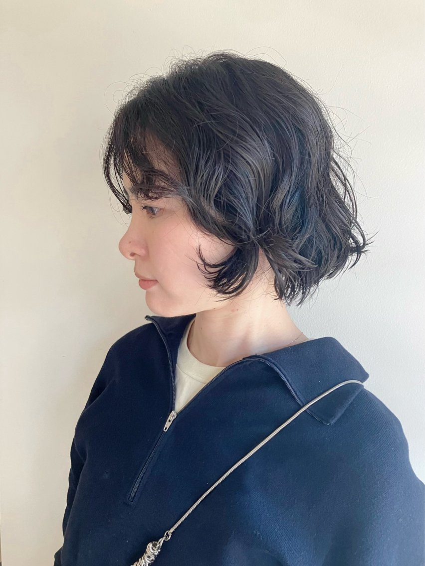ショート パーマ ボブ ニュアンスパーマ カット パーマ 川間 将彦のヘアスタイル