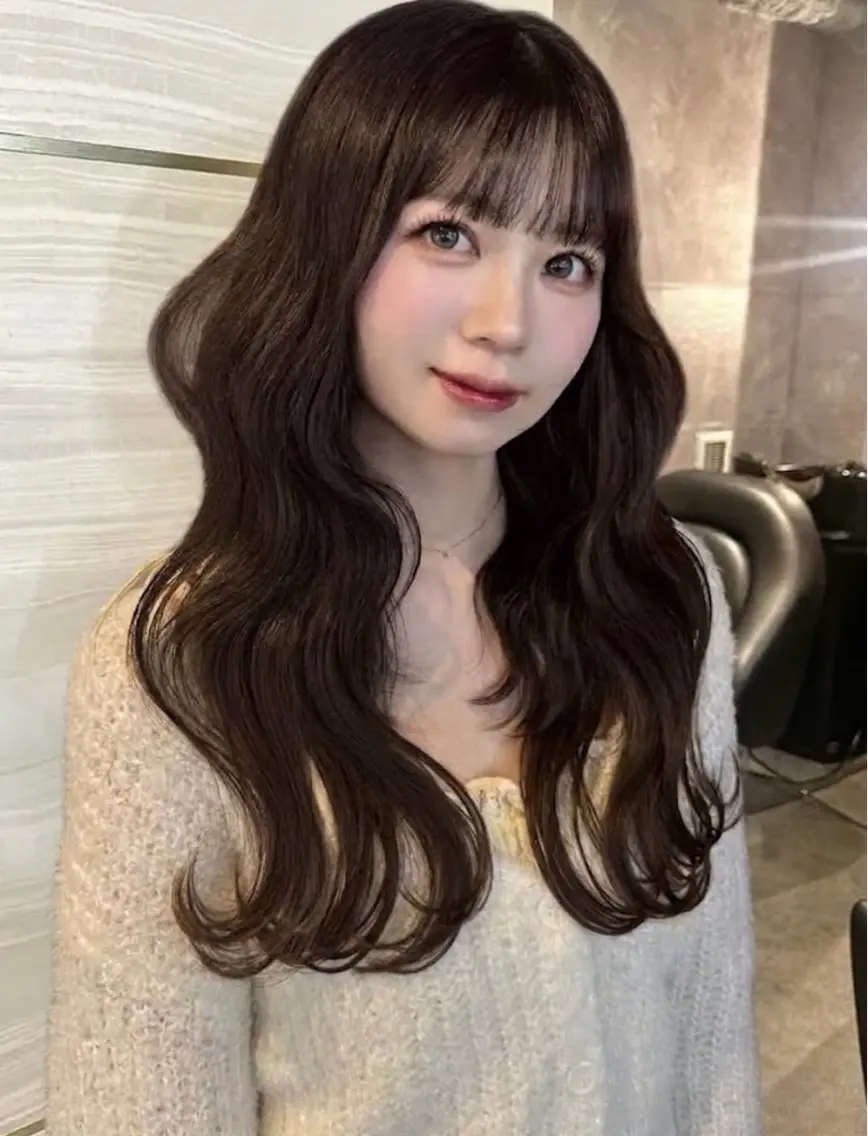 ロング カラー ベージュカラー ブラウンカラー モカブラウン オリーブブラウン ヘアカラー トリートメント 🎀りな🎀透明感 カラー特化大宮のヘアスタイル
