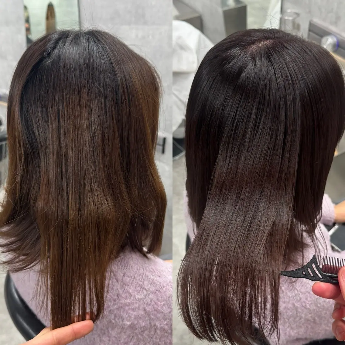 ミディアム カラー カット ヘアカラー トリートメント You/透明感カラー レイヤーカット/ボブのヘアスタイル