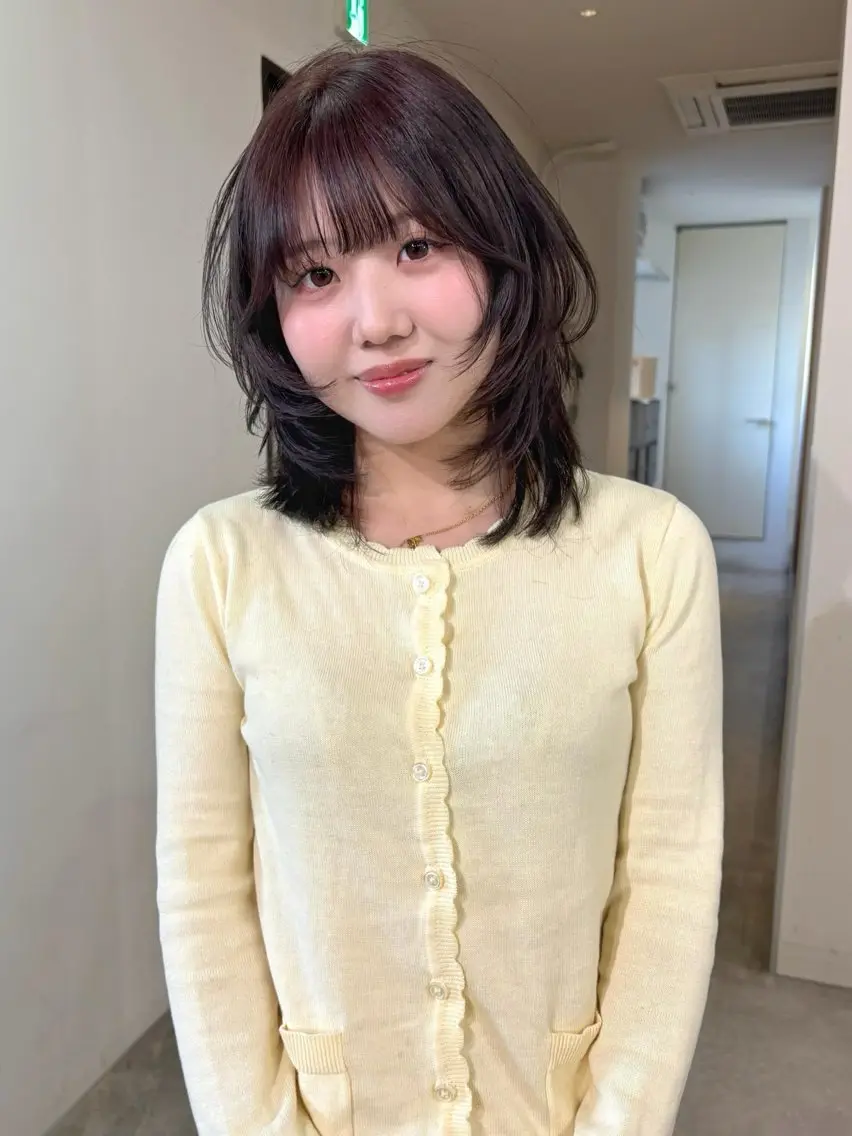 ミディアム カラー カット ヘアカラー mizuki/ピンク ベージュ.レイヤーのヘアスタイル