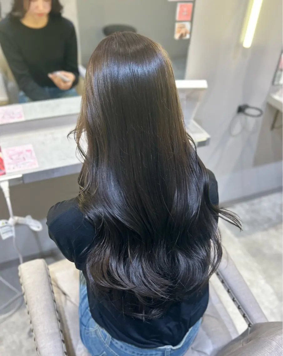 ロング カラー 透明感カラー グレージュ オリーブグレージュ オリーブグレー ヘアカラー 🐰🎀艶髪特化 yuzuka🎀🐰のヘアスタイル