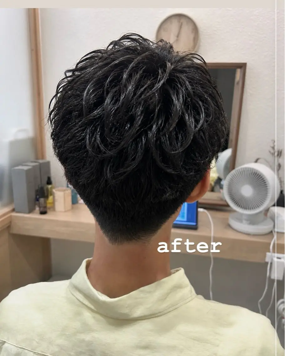ショート メンズ メンズパーマ カット パーマ ヘッドスパ 久木原 ゆりのヘアスタイル