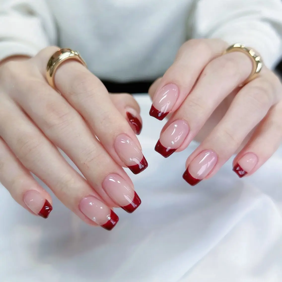 ネイル ボルドー フレンチネイル ハンドネイル marl natsukiのネイルデザイン