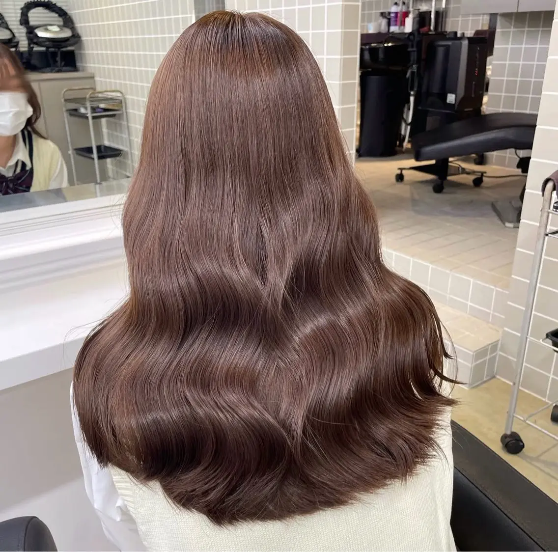 ロング ヘアカラー トリートメント 🤍透明感カラー/ 韓国風レイヤー🤍のヘアスタイル