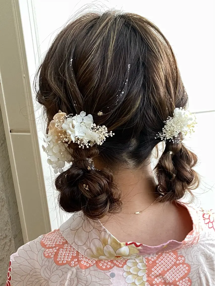 セミロング ヘアアレンジ ストカール✨ デジタルパーマ✨植松のヘアスタイル