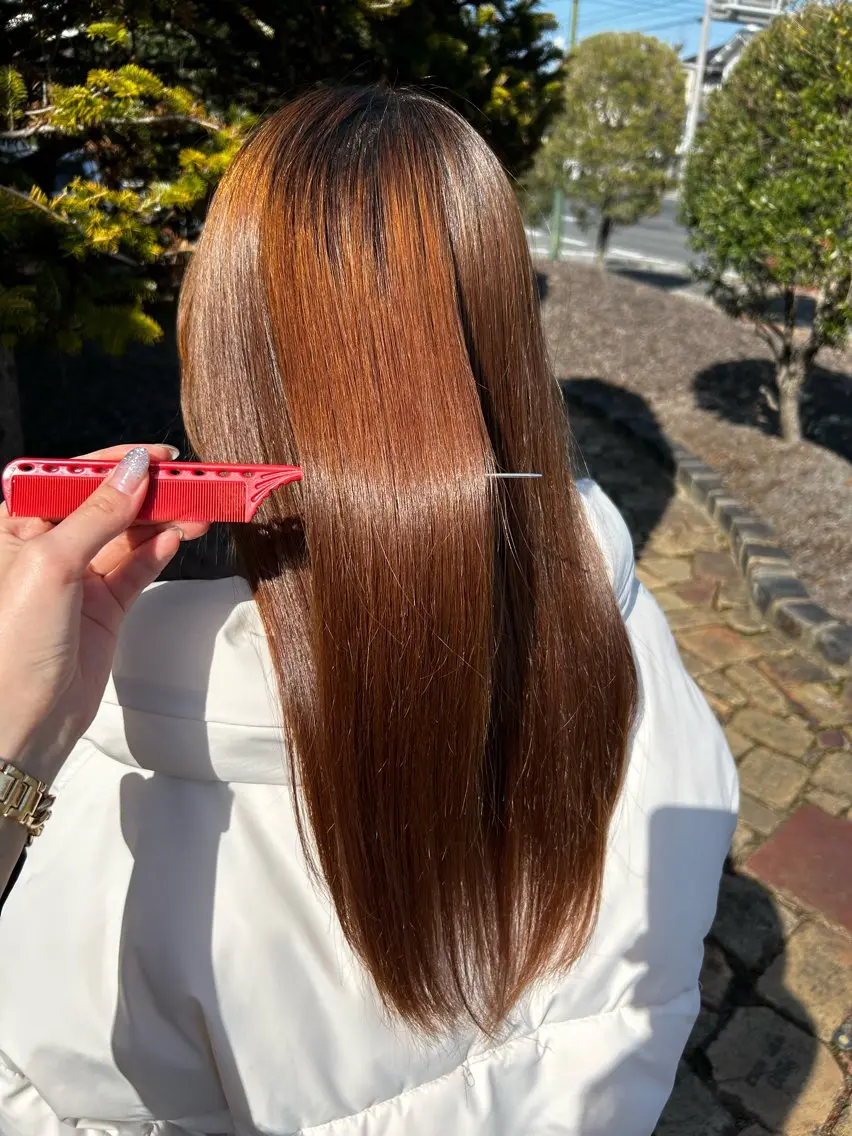 ロング 縮毛矯正 カット 縮毛矯正 ヘアルームflat・ Rena🌼ྀིのヘアスタイル
