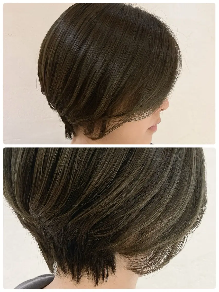 ショート ショートボブ 丸みショート ボブ ショートヘア 小顔カット カット ヘアカラー トリートメント マネージャー× 髪質改善×ウルトワのヘアスタイル