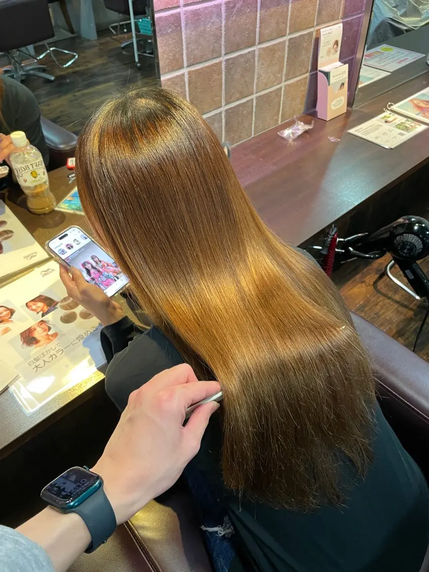 ロング 髪質改善 縮毛矯正 トリートメント 阿部 祥大のヘアスタイル