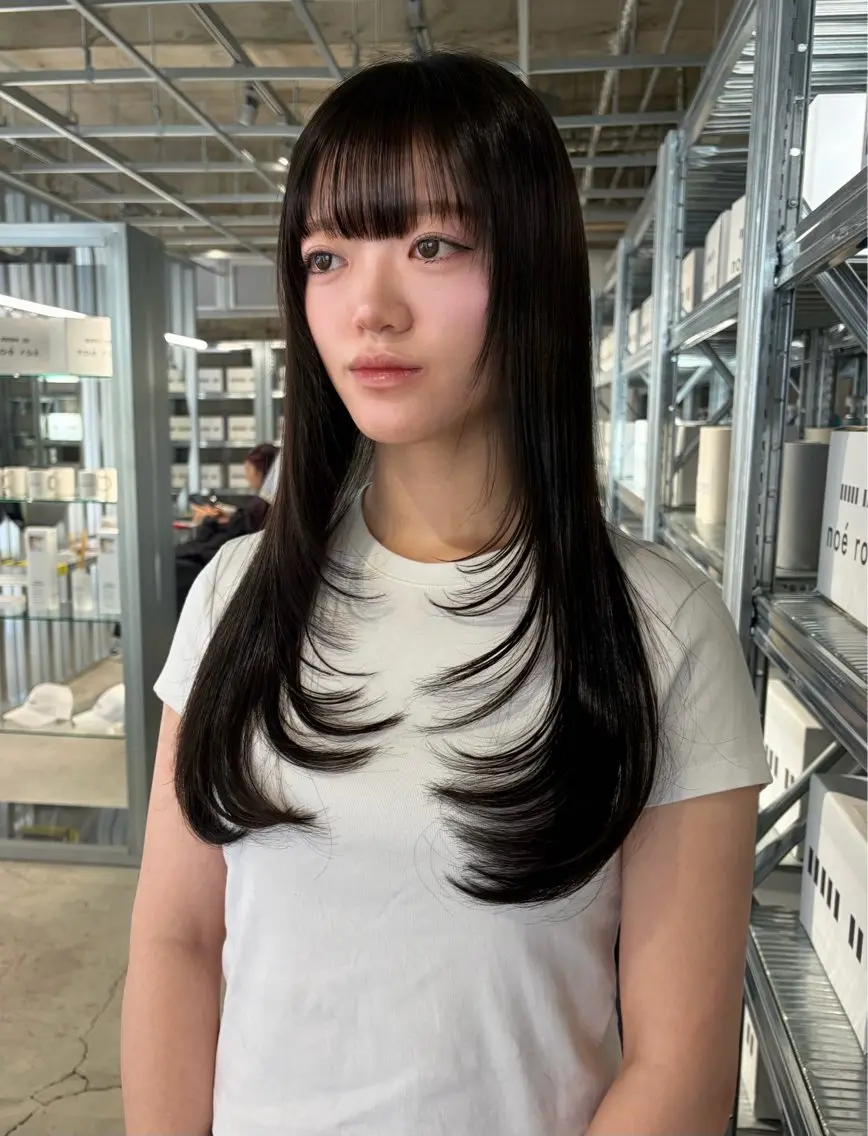 ロング カット トリートメント ダブルカラー/レイヤ ーカット 🤍ゆきなのヘアスタイル