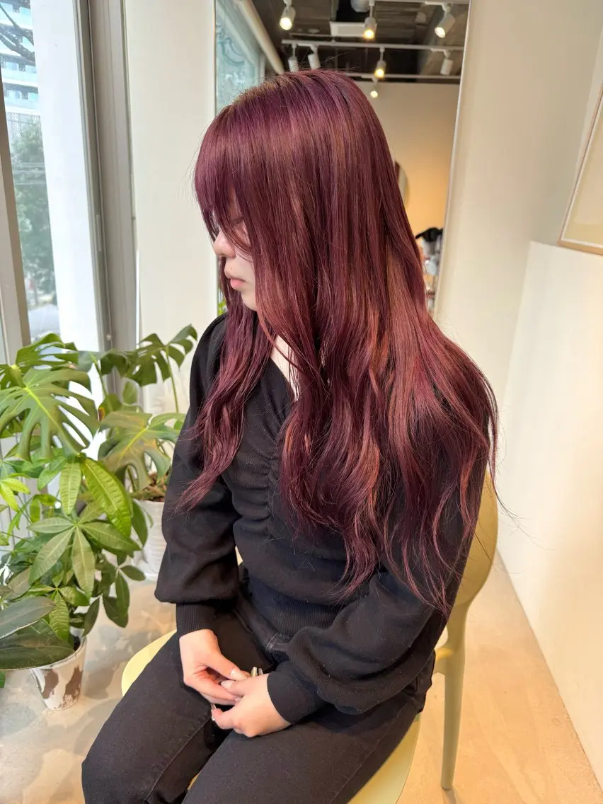 ロング カラー 切りっぱなしボブ ショートボブ アッシュ ベージュカラー カシス 髪質改善マスター 長尾勇弥/梅田中津のヘアスタイル